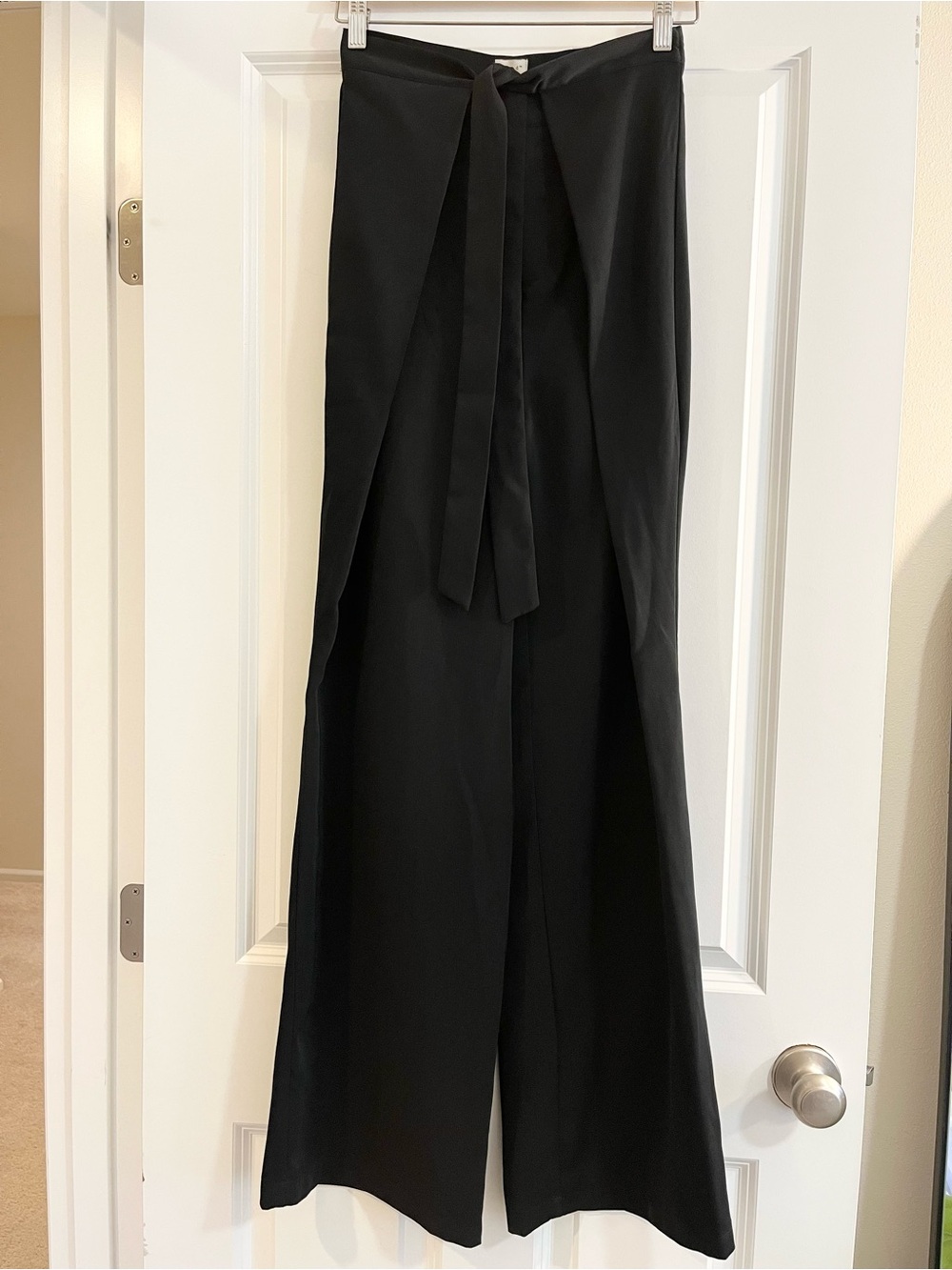 A New Day Black Wide-Leg Tie-Front Pants